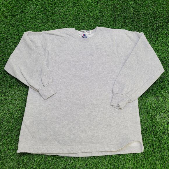 Vintage Champion Blank Sweatshirt Womens Large 22x26 Gray - Picture 1 of 11